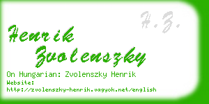 henrik zvolenszky business card